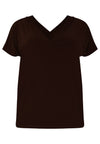 T-shirt double col en v dolce - marron