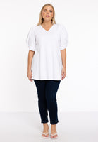 Tunic flare puff sleeve COTTON - white - #2