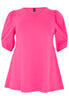 Tunic flare puff sleeve COTTON - pink - #4