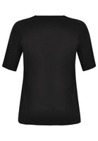 T-shirt v-neck relax fit COTTON - black  - #2