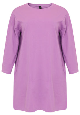 Tunic wide COTTON - light purple - #4