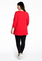 Tunic flare fit buttons COTTON - red - #3