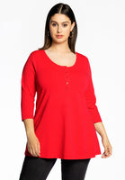 Tunic flare fit buttons COTTON - red - #1