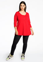 Tunic flare fit buttons COTTON - red - #2