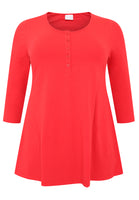 Tunic flare fit buttons COTTON - red - #4