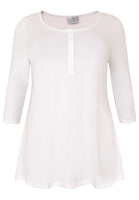 Tunic flare fit buttons COTTON - white  - #4