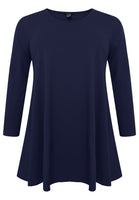 Tunic longsleeve wide bottom COTTON - blue - #4