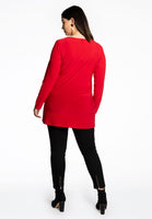 Tunic longsleeve wide bottom COTTON - red - #3