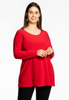 Tunic longsleeve wide bottom COTTON - red - #1