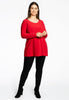 Tunic longsleeve wide bottom COTTON - red  - #2