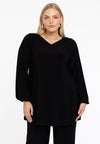 Tunique wide bottom col en v dolce - Noir