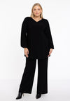 Tunique wide bottom col en v dolce - Noir