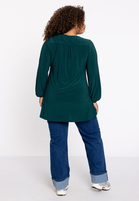 Tunic wide bottom V-neck Dolce - dark green - #3