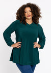 Tunique wide bottom col en v dolce - vert foncé