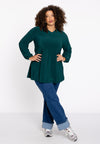 Tunique wide bottom col en v dolce - vert foncé