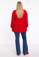 Tunic wide bottom V-neck Dolce - red  - #3