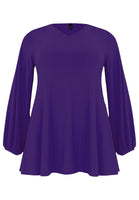 Tunic wide bottom V-neck Dolce - purple  - #4