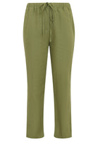 Trousers waist cord LINEN - green - #3