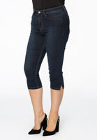 Cropped capri jeans blue - dark indigo - #1