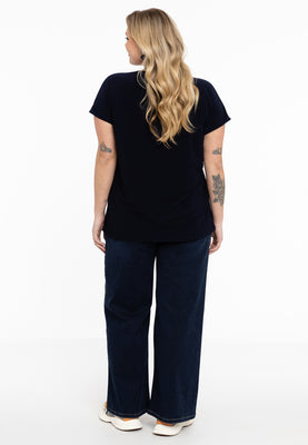 Jeans 5 pockets wide leg - dark indigo - #3