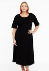 Maxi dress A-line COTTON - black 