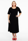 Maxi dress A-line COTTON - black 