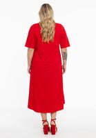 Maxi dress A-line COTTON - red - #3