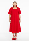 Maxi dress A-line COTTON - red 