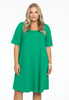 Dress A-line COTTON - green 