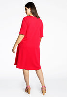 Dress A-line COTTON - red  - #3