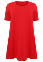 Dress A-line COTTON - red  - #4