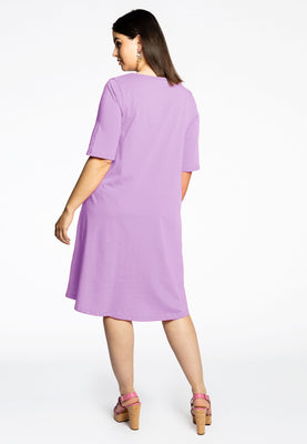 Dress A-line COTTON - light purple - #2