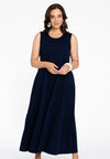 Dress puckering COTTON - blue