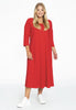 Long A-line dress COTTON - red  - #2