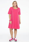 Dress A-line buttons COTTON - pink