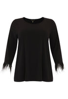 Shirt A-line with feathers DOLCE - black - #3