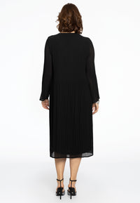 Dress irregular pleats - black - #3