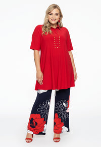 Tunic polo wide bottom studs DOLCE - red - #5