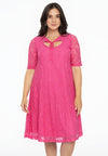 Dress A-line cut-out LACE - pink