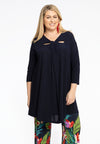 Tunic Wide Bottom Draped Neck DOLCE - blue