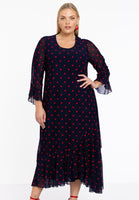 Dress Long Ruffle DOTS - blue - #1