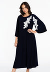 Robe a-ligne fleur dentelle dolce - bleu