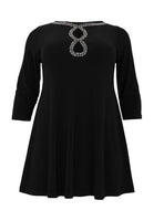 Tunic wide bottom beads DOLCE - black  - #3