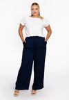 Pantalon à plis satini - bleu