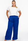 Pantalon à plis satini - Indigo
