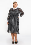 Dress flare DOTS - black 