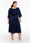 Robe avec ceinture satini - bleu