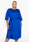 Robe avec ceinture satini - Indigo