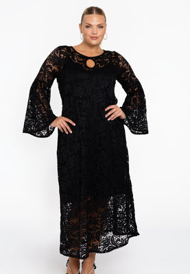 Dress flare LACE - black  - #1