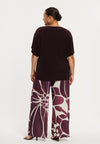 Trousers loose FLORAL MERLOT - dark red - #2